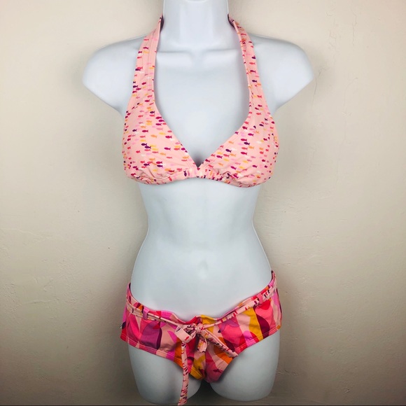 pink 2 piece bathing suit